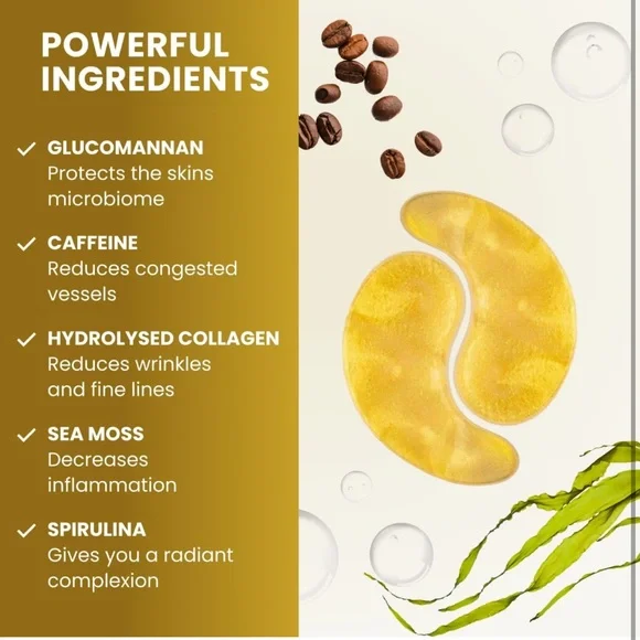 NEW PLANTIFIQUE Gold Under Eye Patches for Puffy Eyes and Dark Circles 20 Pairs - Picture 3 of 7